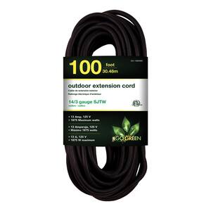 100 ft. 14/3 SJTW Outdoor Extension Cord - Black