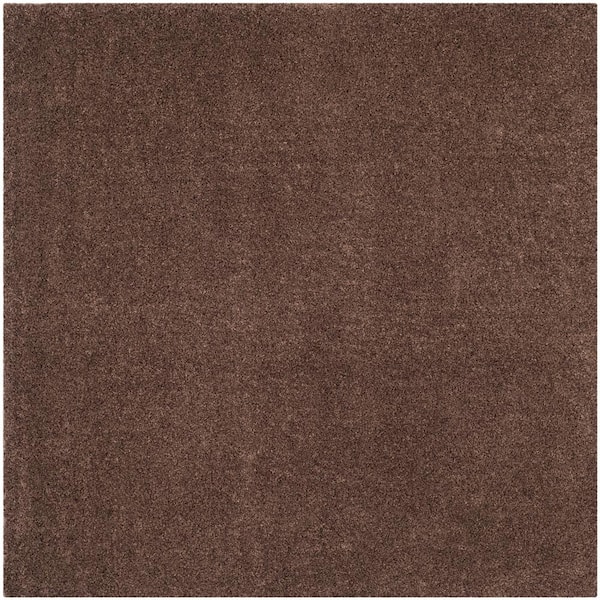 SAFAVIEH Arizona Shag Brown 7 ft. x 7 ft. Square Solid Area Rug