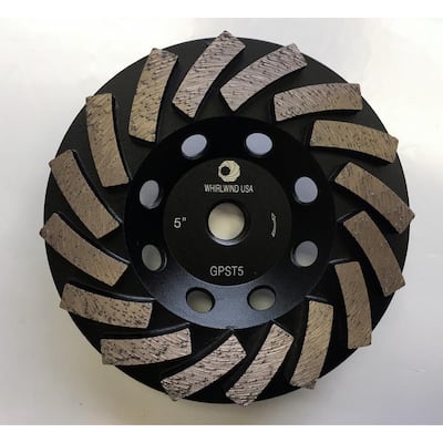 5 in. Segmented Diamond Grinding Turbo Cup Wheel for Concrete and Mortar