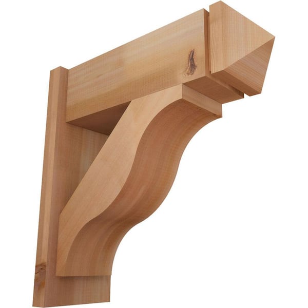 Ekena Millwork 8 in. x 22 in. x 22 in. Fuston Arts and Crafts Smooth Western Red Cedar Outlooker