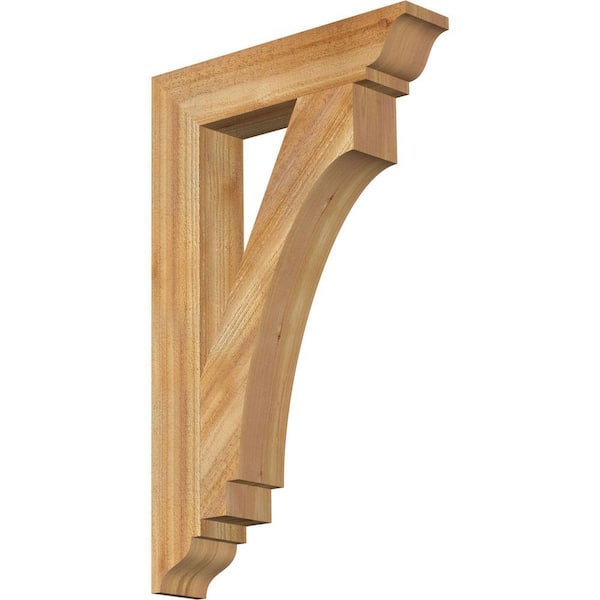Ekena Millwork 4 in. x 32 in. x 20 in. Western Red Cedar Imperial Traditional Rough Sawn Bracket