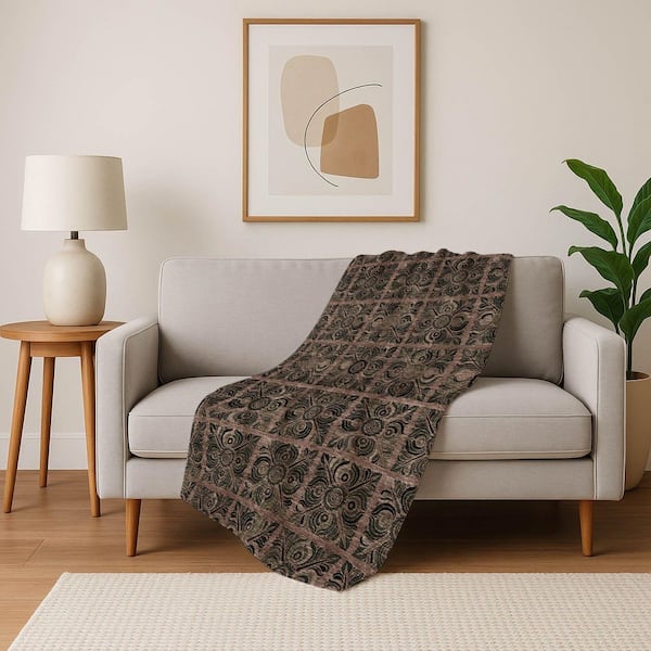 Premium Machine Washable ASB853 Paprika 50 in. x 70 in. Sherpa Throw Blanket