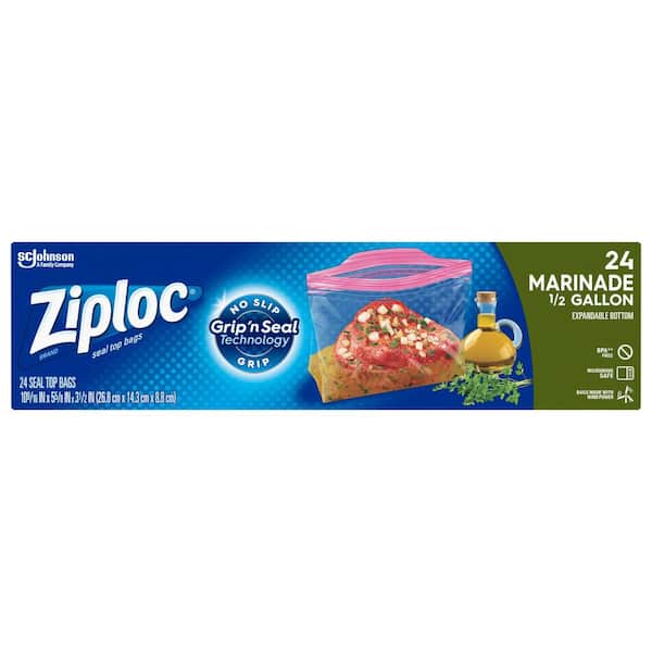 Ziploc 0.5 Gal. All Purpose Marinade Bags 604022 - The Home Depot