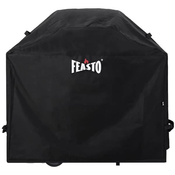 44 in. Waterproof BBQ Grill Cover, Heavy Duty 600D Fabric for 2-Burner Gas Grills, with Handles, Hook and Loop Straps