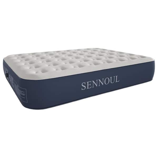 Angel Sar 13 in. Gray Queen Air Mattress with Built-in Pump, 2 Mins Quick Self Inflatable Mattress for Home, Guests and Travel