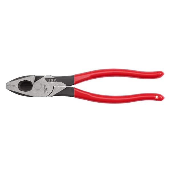 Milwaukee 9 in. Lineman's Pliers with Fish Tape Puller and Dipped Grip  MT500 - The Home Depot