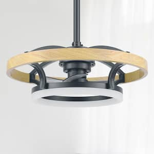 Acklen 21 in. Indoor Matte Black Fandelier Modern Ceiling Fan with Color Changing Technology and Remote Control