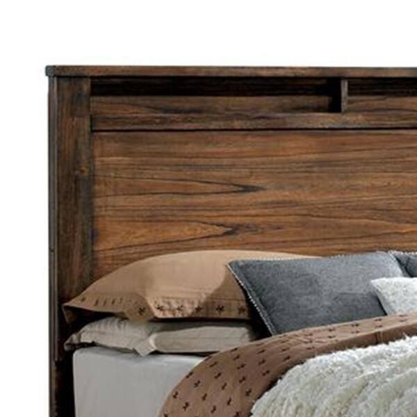 Louis Philippe Solid Wood King Sleigh Bed - Cognac