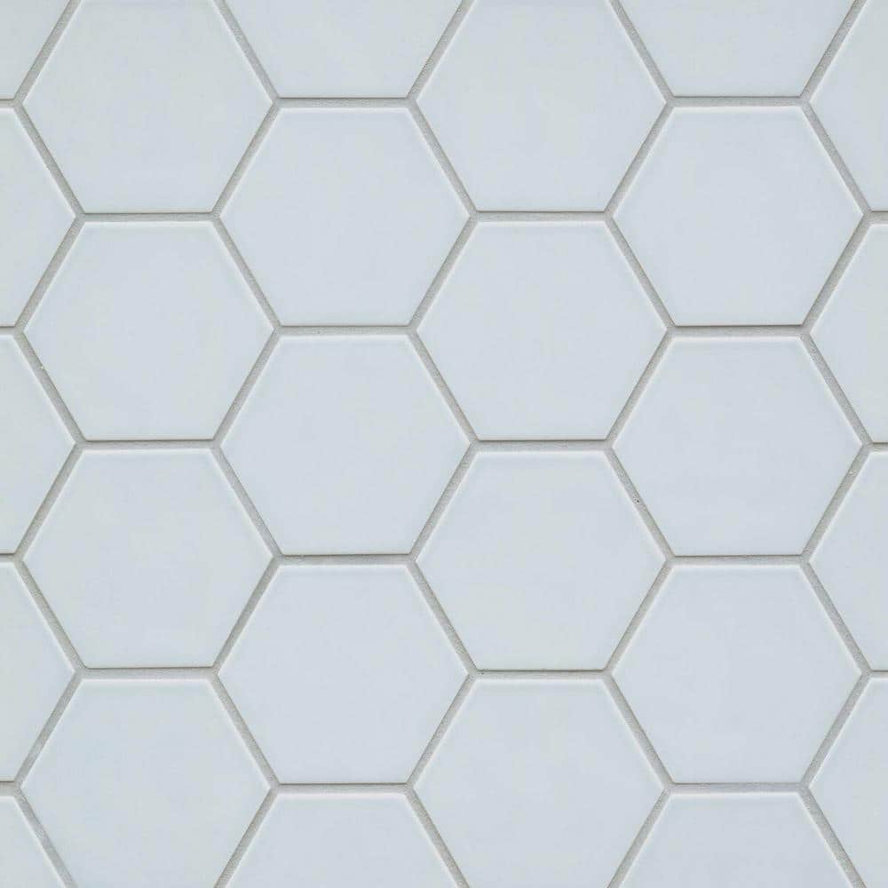 Tile Samples - Hedron Hexagon 4 in. x 5 in. Glossy Sky Blue Ceramic Wall Tile Samples (5.38 sq. ft./Case) price history on PriceWatchPro