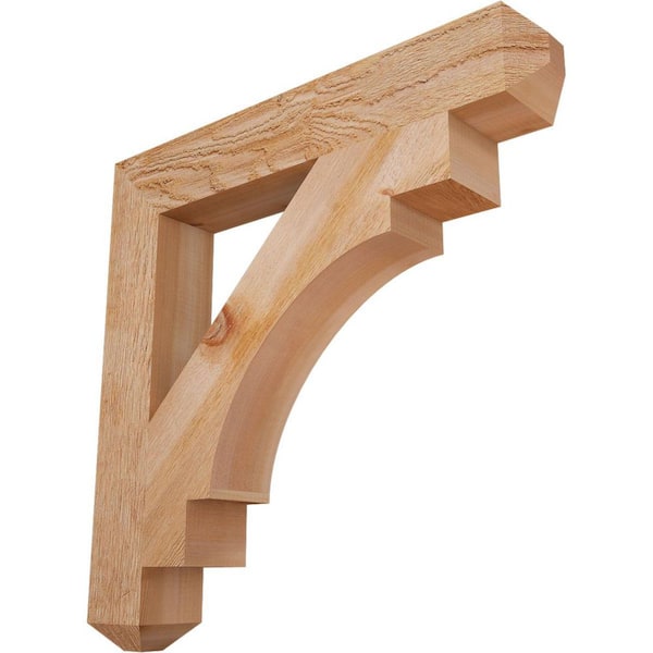 Ekena Millwork 4 in. x 26 in. x 26 in. Western Red Cedar Merced Craftsman Rough Sawn Bracket