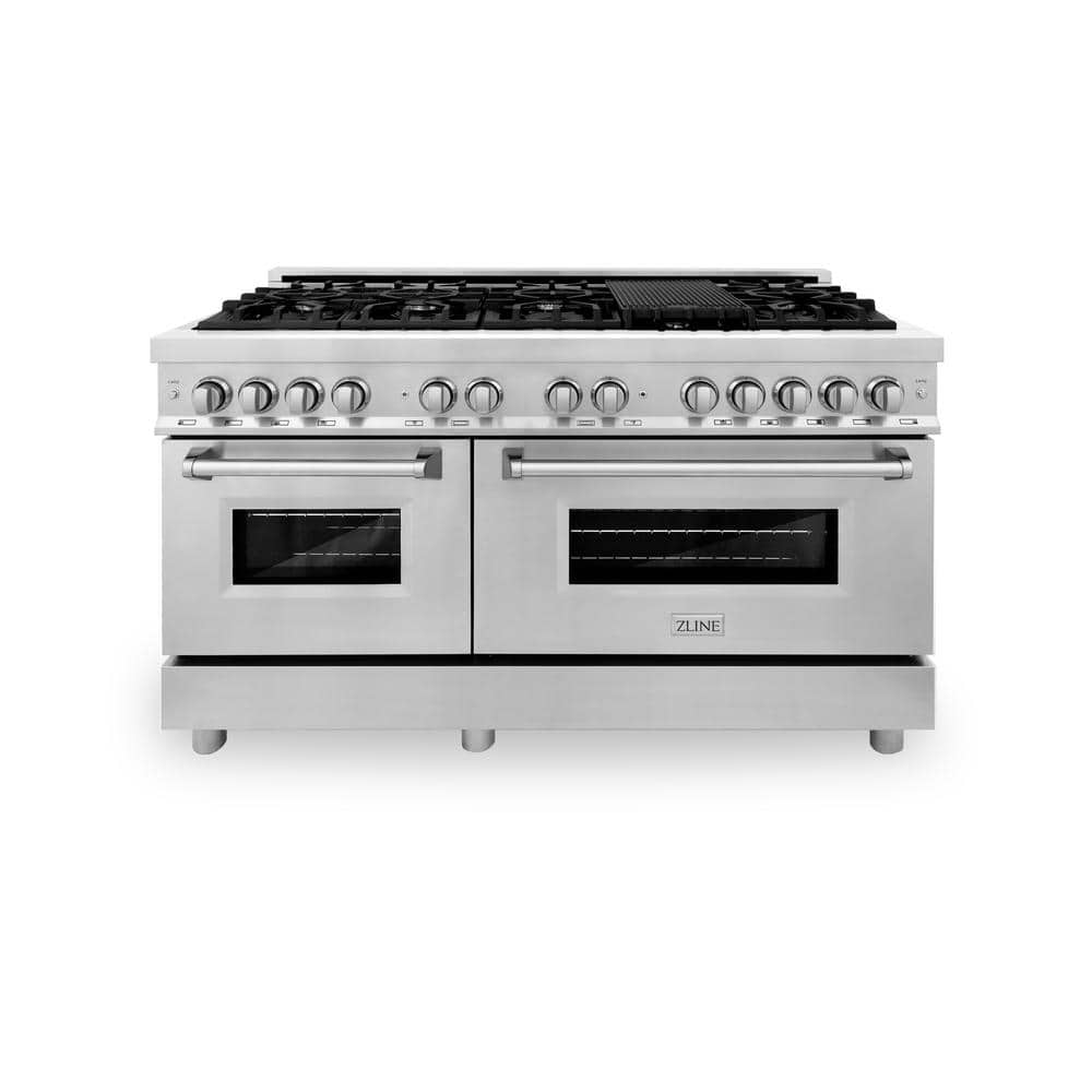 ZLINE Kitchen and Bath 60 in. 9 Burner Double Oven Dual Fuel Range