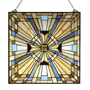 Multi-Colored Stained Glass Pharaoh's Jeweled Window Panel