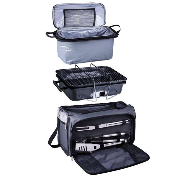 Picnic Time Buccaneer Portable Charcoal Grill and Cooler Tote in