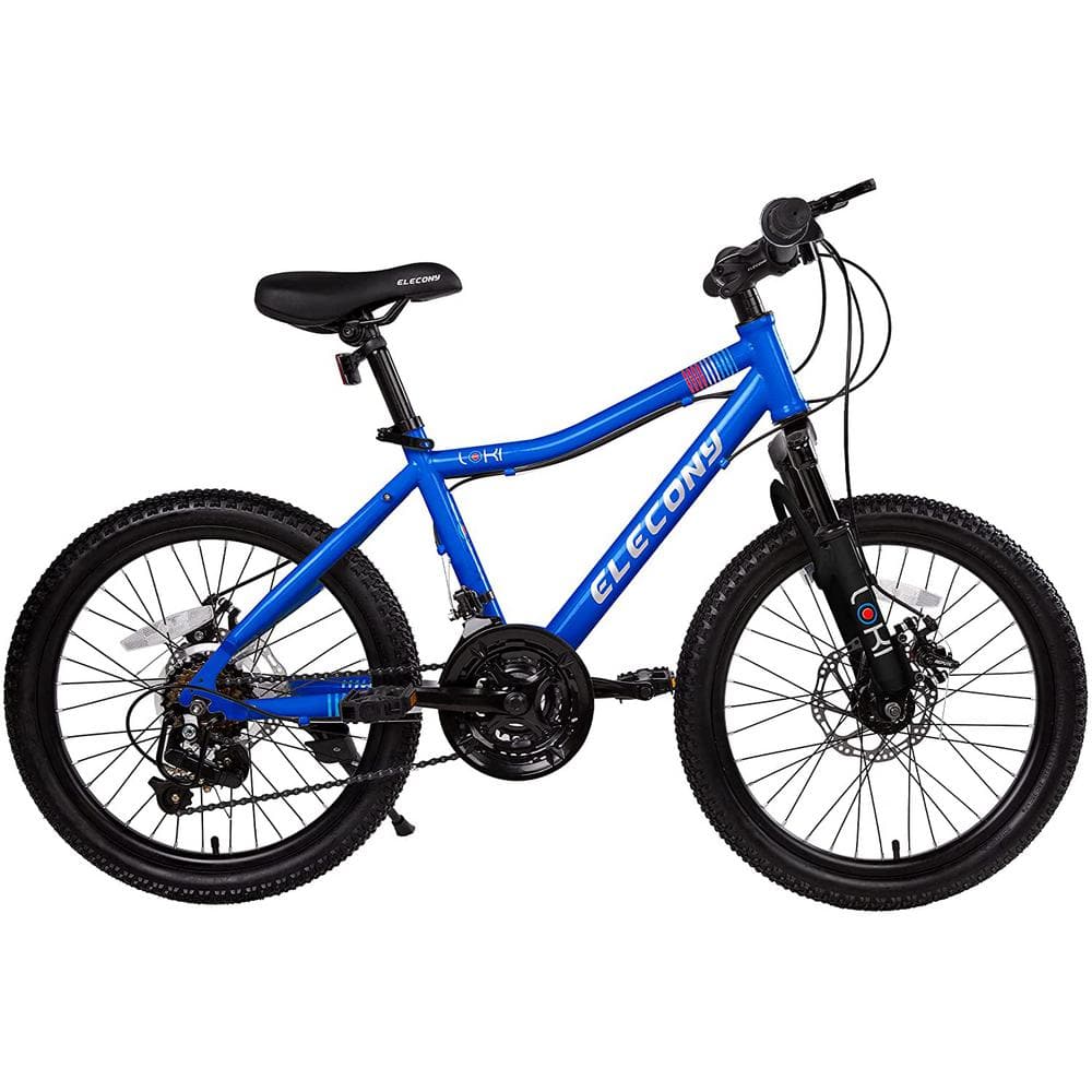 20 in. Blue Boy/Girl Kids Mountain Bike, 21 Speed Bike, Kids Dual Suspensio