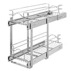 Chrome Metal 2-Tier Cabinet Pull Out Wire Basket
