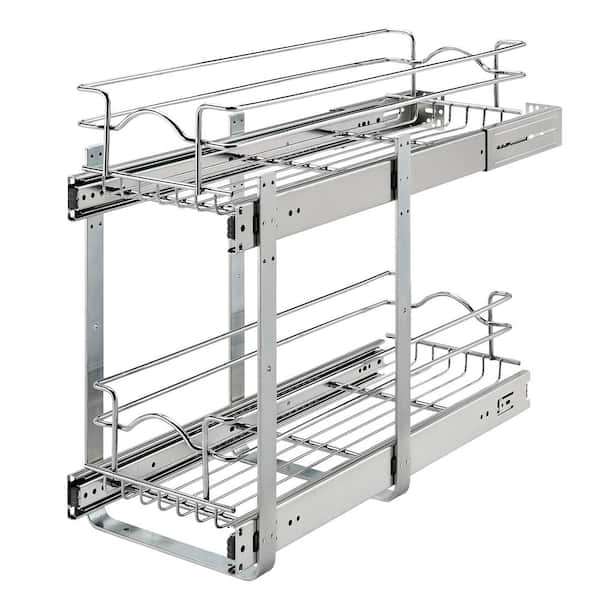 2 Tier Stainless Steel Pull Out Kitchen Cabinet Drawer Basket