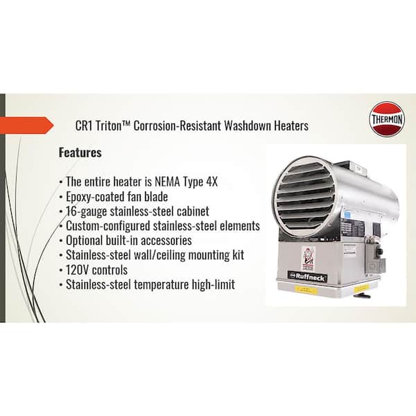 RUFFNECK Electric Washdown Corrosion Resistant Wall Ceiling