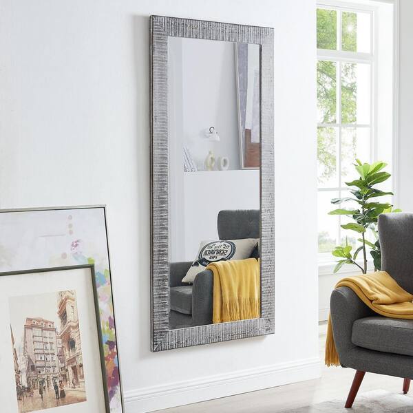 HOMESTOCK 66H X 32W Silver Full Length Mirror for Home, Full