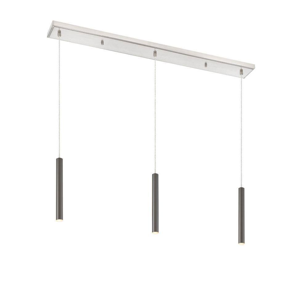 Forest 5-Watt 3-Light Integrated LED Brushed Nickel Shaded Chandelier with 