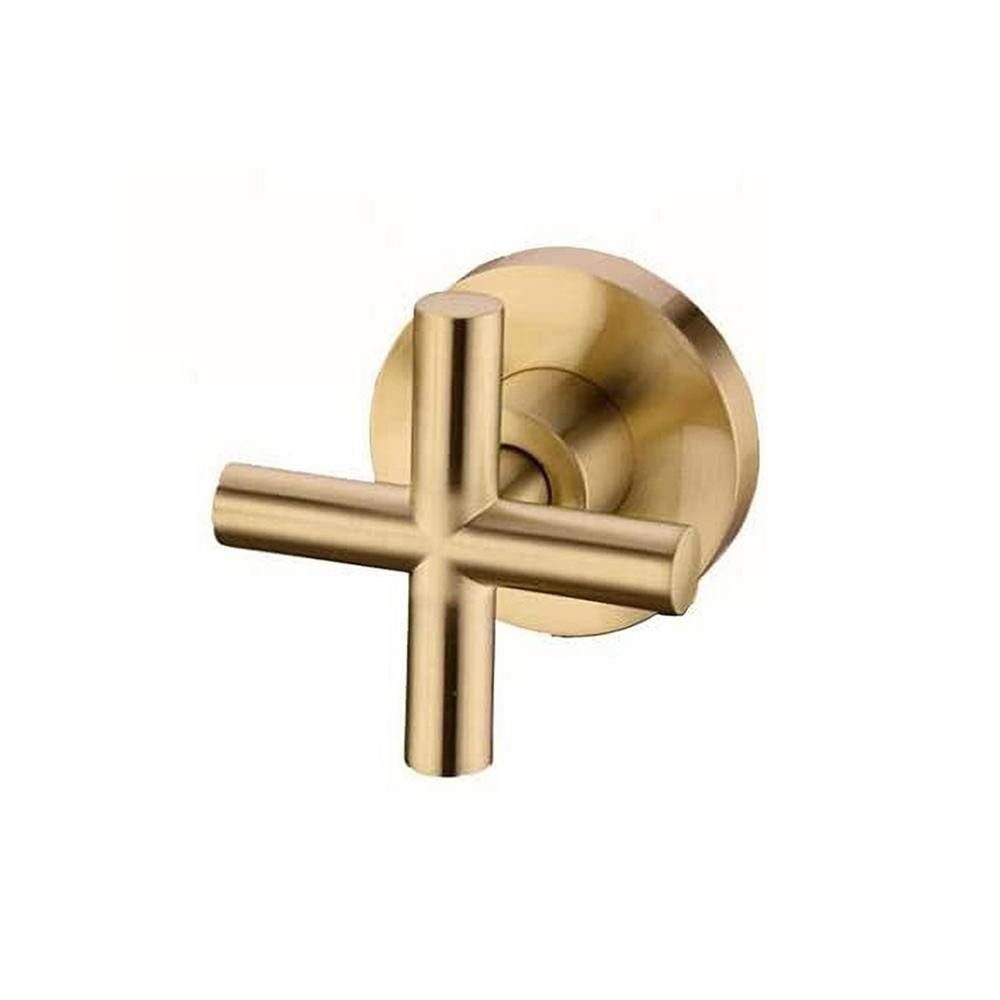 Brushed Gold Double Handle Wall Mount Bathroom Faucet