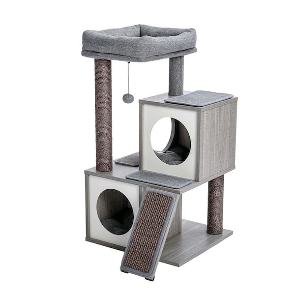 Foobrues Luxury 34 in. Cat Tower with Double Condos