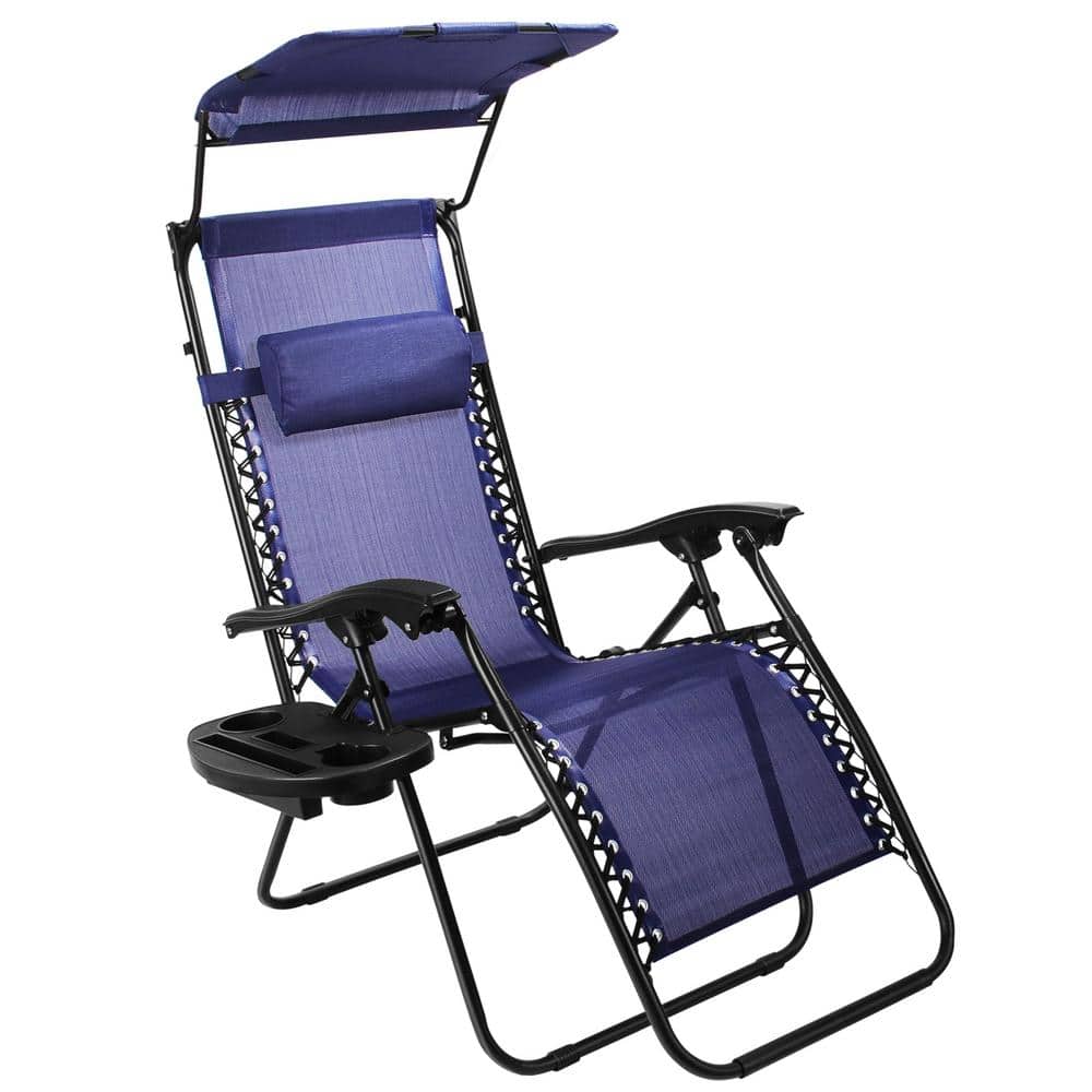 Details about   Zero Gravity Chair Oversize Lounge Chair Patio Heavy Duty Folding Recliner Blue 