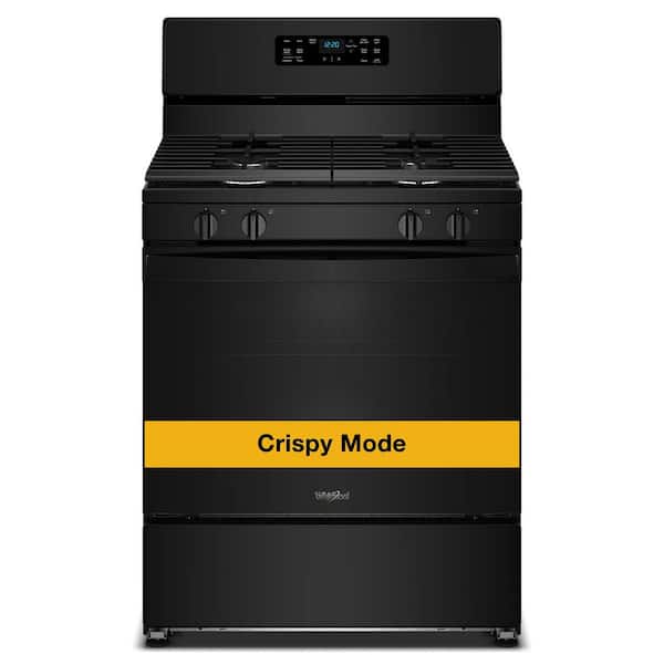 30 in. 4 Burners Freestanding Gas Range in Black with Crispy Mode and Dishwasher Safe Grates