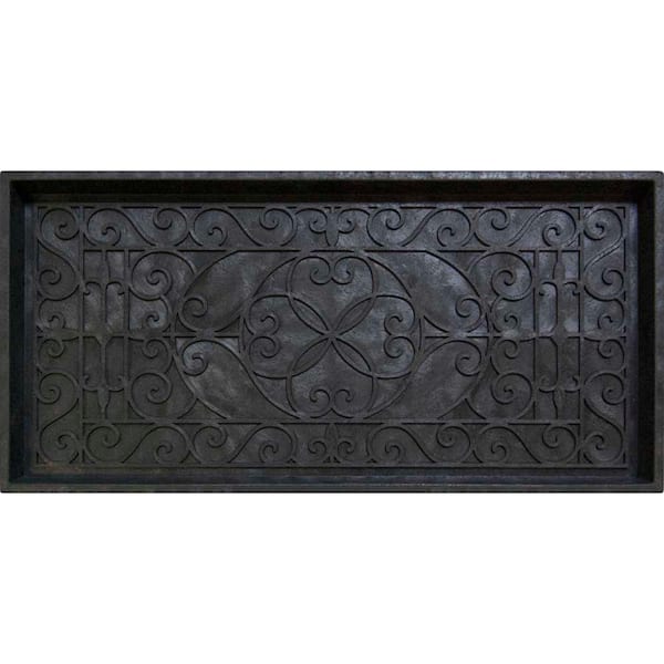 Minuteman International Black Rectangular Indoor or Outdoor Decorative  Novelty Boot Tray in the Mats department at