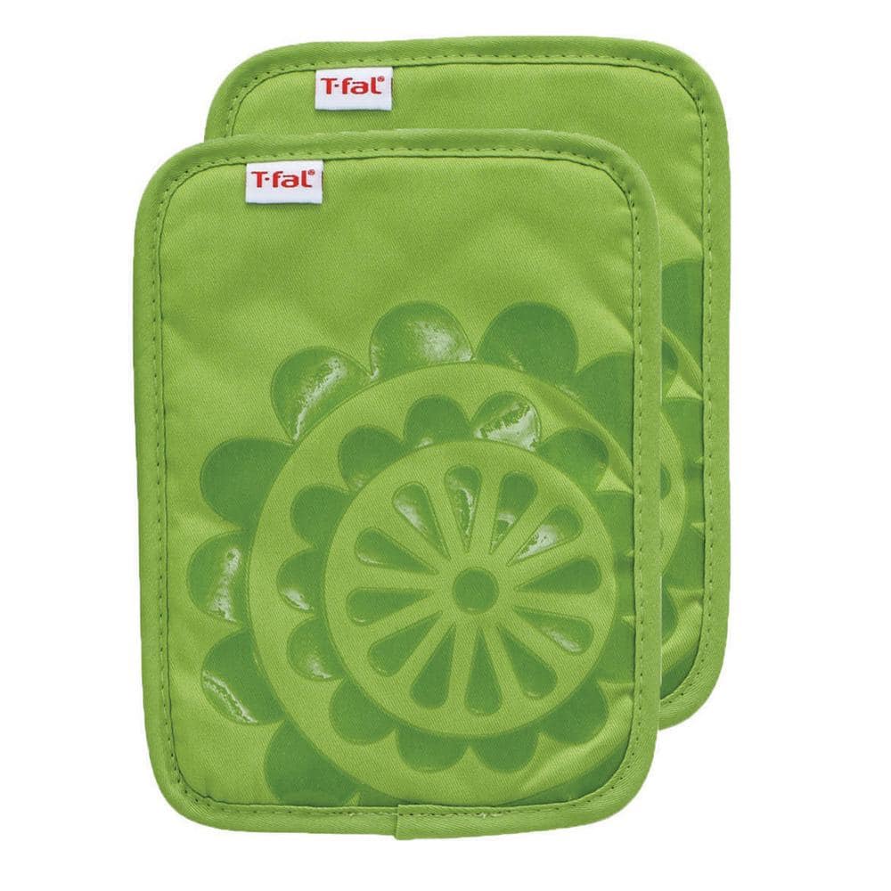T-fal Green Solid and Check Parquet Cotton Kitchen Towel (Set of 6) 66937 -  The Home Depot