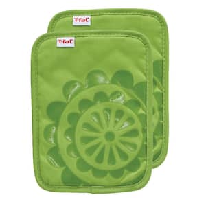 Green Medallion Cotton Silicone Pot Holder (2-Pack)