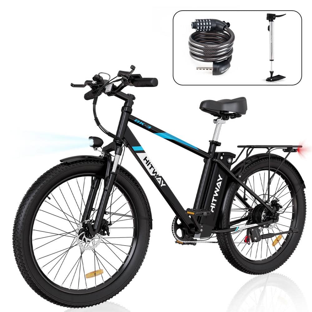26 x 3 in. Fat Tire Mountain and Commuter Electric Bike for Adults with 750