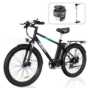 26 x 3 in. Fat Tire Mountain and Commuter Electric Bike for Adults with 750W/48V/14Ah Ebike with Removable Battery