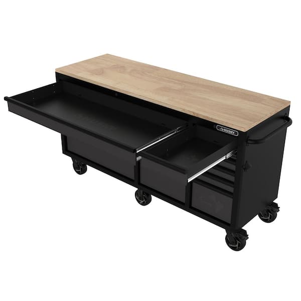Husky Heavy-Duty 72 in. W 15-Drawer Matte Black Mobile Workbench