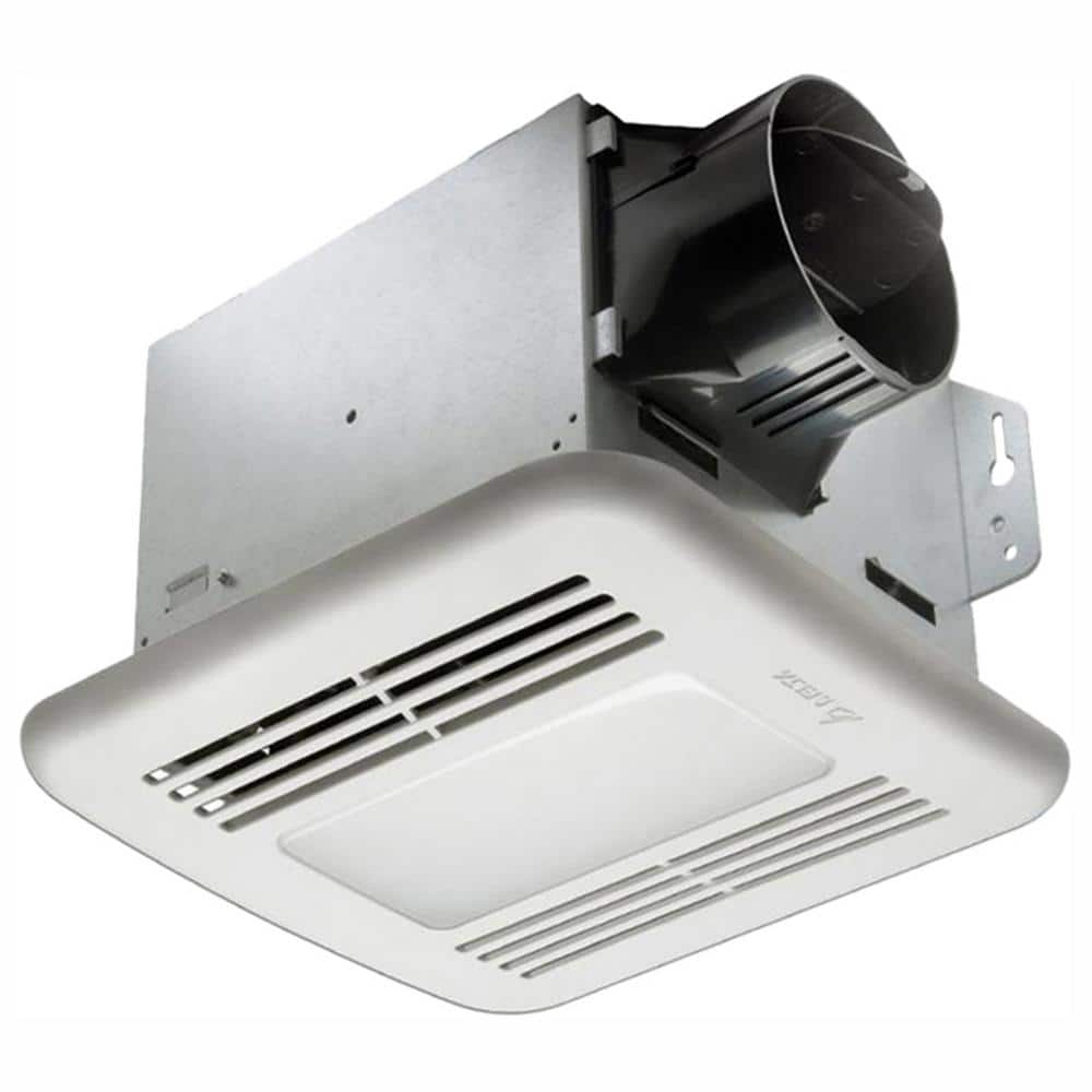Matte White 8" Bathroom Exhaust Fan with Dimmable LED Light