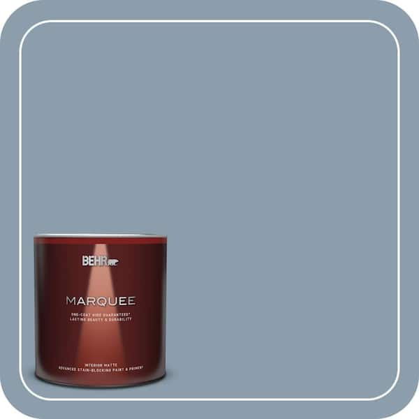 BEHR MARQUEE 1 qt. #ICC-65 Relaxing Blue Matte Interior Paint & Primer