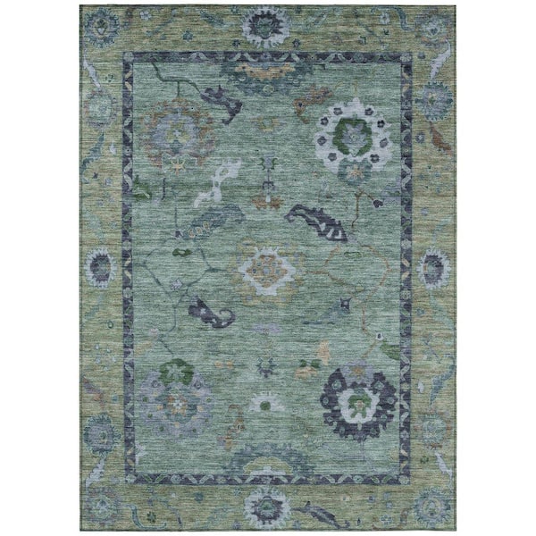 Chantille Machine Washable Indoor/Outdoor Abstract ACN2230 Green 2 ft. 6 in. x 3 ft. 10 in. Area Rug