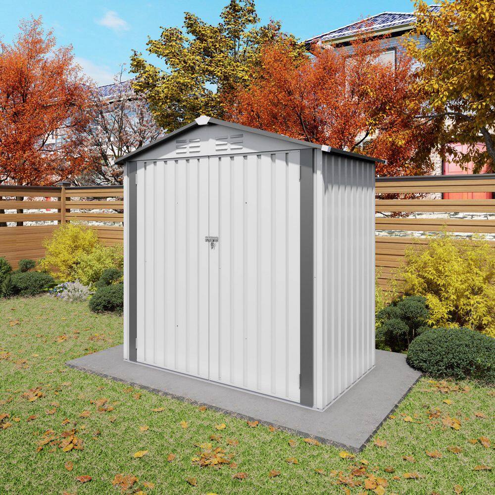 5.6 ft. W x 3.18 ft. D Metal Shed Waterproof (17.96 sq. ft.) White price history on PriceWatchPro
