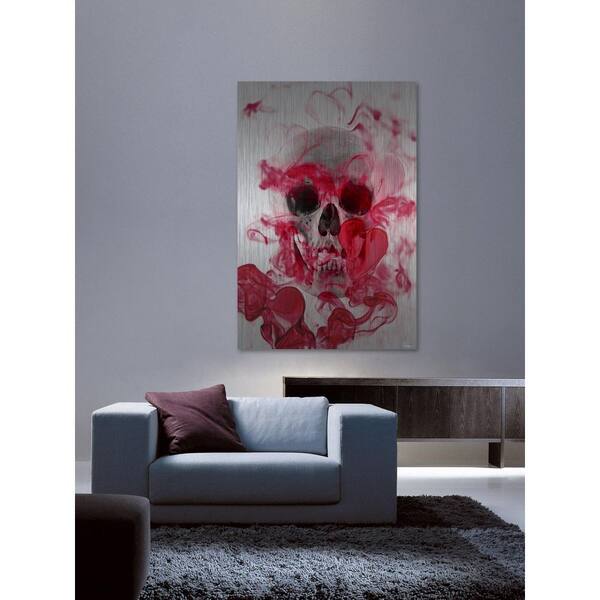 Unbranded 24 in. H x 16 in. W "Skull 2" by Parvez Taj Printed Brushed Aluminum Wall Art