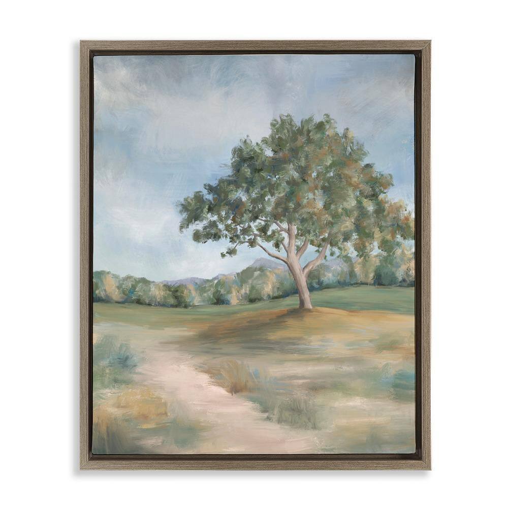 Countryside Tree Scenery by Leah Noel Art Brown Floater Frame Country Graphic Art Print 21 in. x 17 in. price history on PriceWatchPro