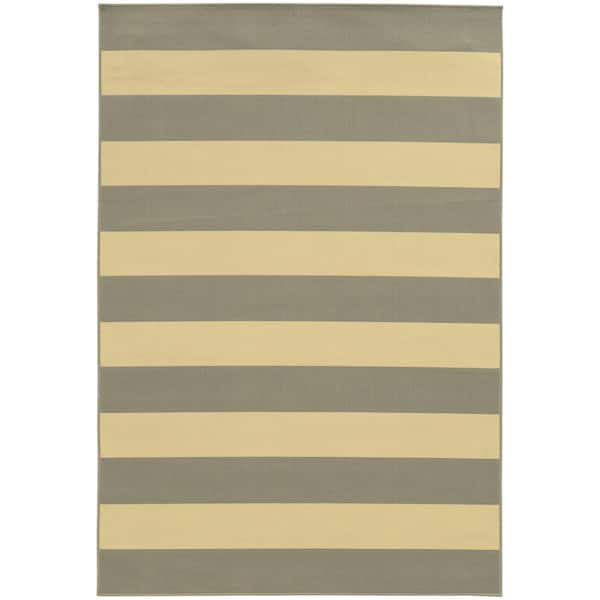 Home Decorators Collection Nantucket Grey Doormat 3 ft. x 5 ft. Indoor/Outdoor Patio Area Rug