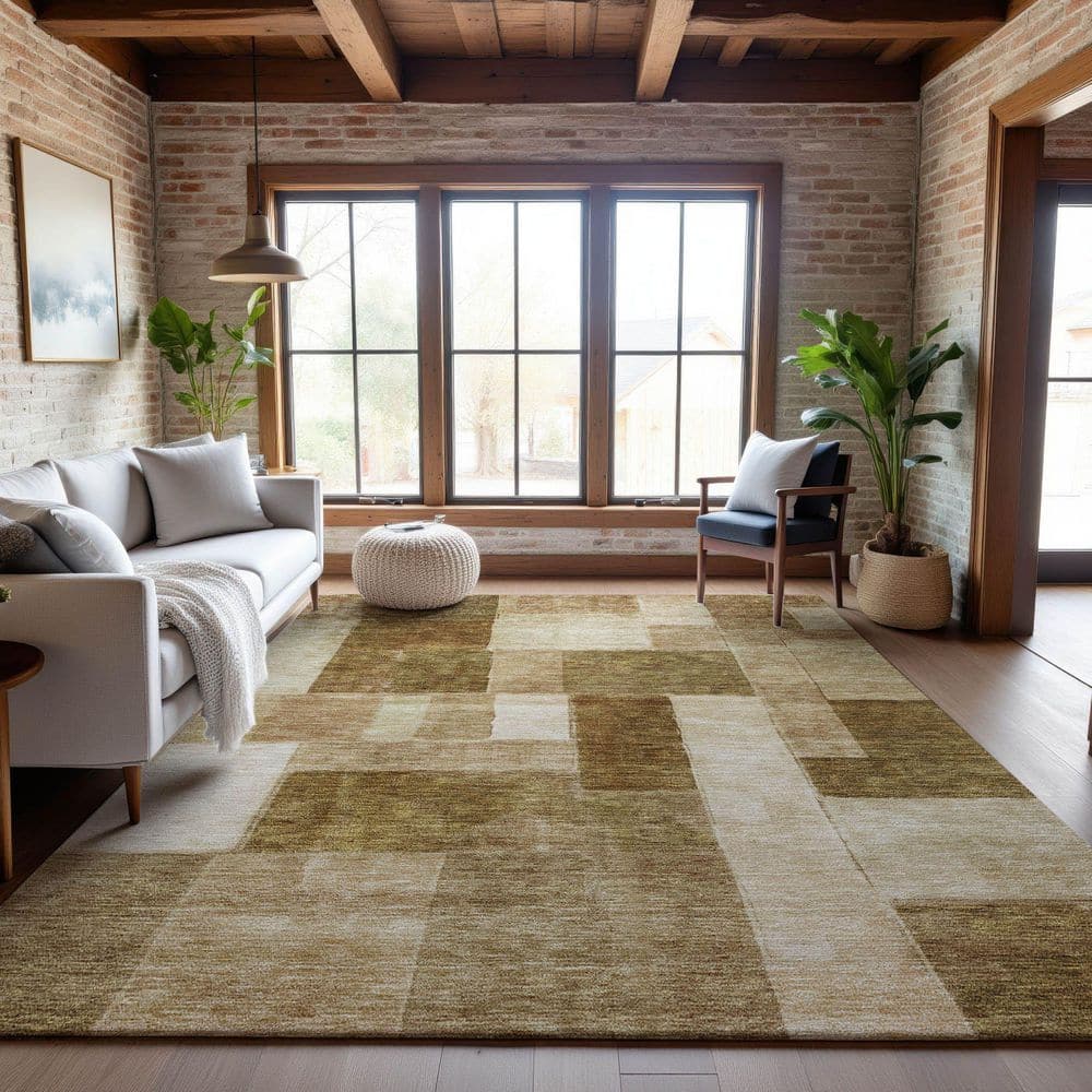 Mayfield Premium Machine Washable Abstract AMF1190 Terracotta 8 ft. x 10 ft. Area Rug price history on PriceWatchPro
