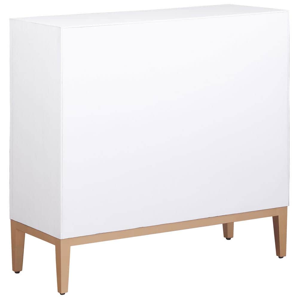 Gretchen 36" White and Brown MDF Coastal Accent Cabinet