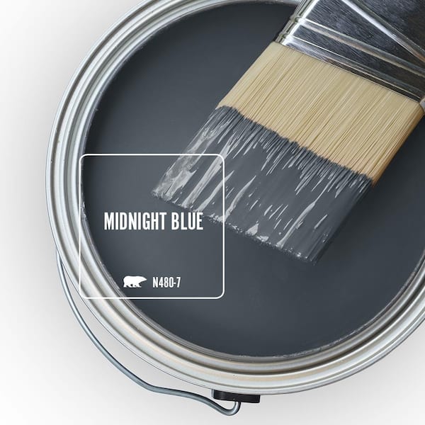 BEHR PREMIUM PLUS 1 gal. #N480-7 Midnight Blue Flat Low Odor