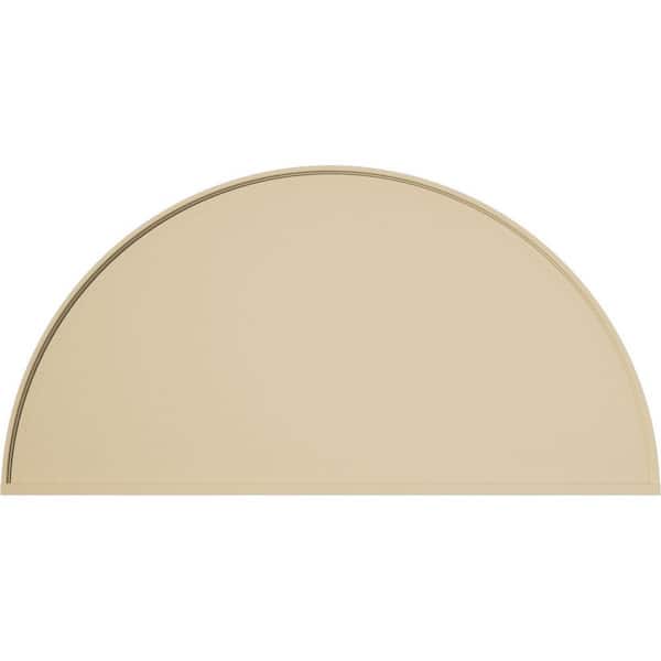 Ekena Millwork 60-in. W x 30-in. H x 2-in. P Half Round Smooth Signature Urethane Pediment, Primed Tan
