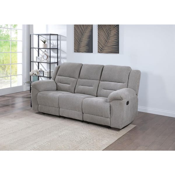 Coaster Gilson Grey Chenille Upholstered Standard Base Recliner with Pillow Top Arm