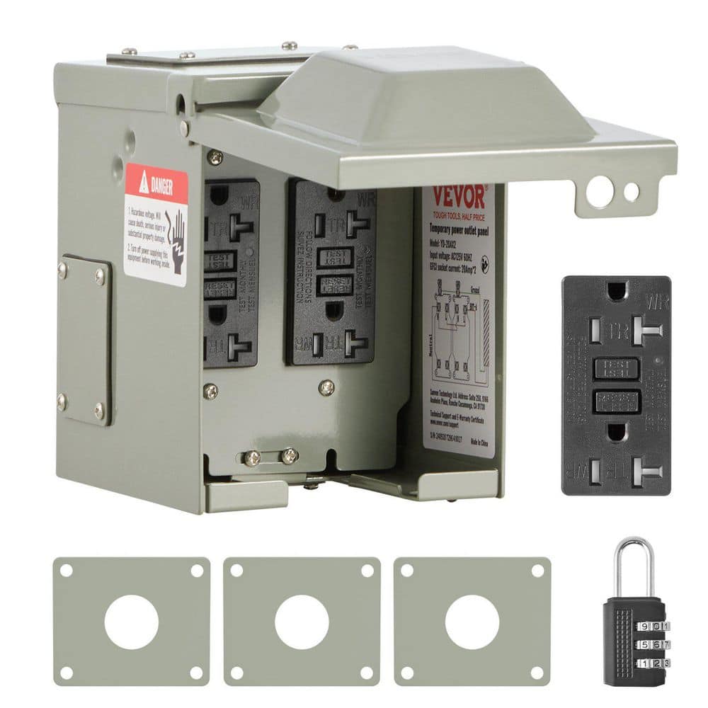 6.3 in. x 5.12 in. x 6.69 in. Outdoor Electrical Outlet Box, 2 x 20 AMP GFCI Receptacles Power Outlet Box price history on PriceWatchPro
