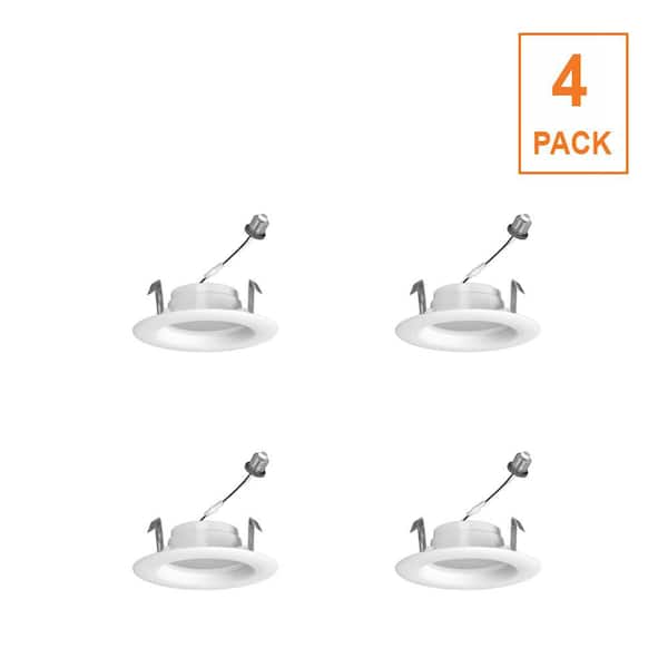 4 in. Adjustable CCT Housing Required Non-IC Rated Dimmable Indoor Integrated LED Recessed Light Trim T24 (4-Packs)