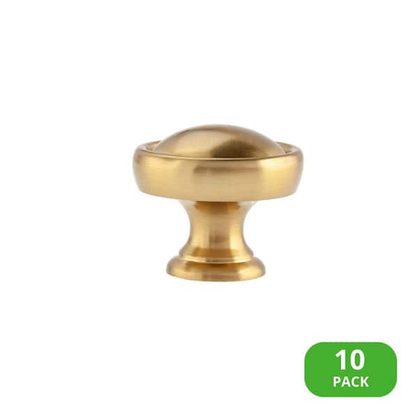 10-Pack Grayson 1-1/8 in. (29 mm) Satin Brass Round Cabinet Knob