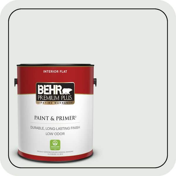 BEHR PREMIUM PLUS 1 gal. #BL-W07 Wind Chill Flat Low Odor Interior Paint & Primer