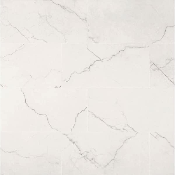 MSI Brighton Grey 12 in. x 24 in. Matte Porcelain Marble Look Floor and Wall Tile (16 sq. ft./ Case)